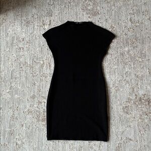 Zara Cap-Sleeve Bodycon Dressing Black- Size M